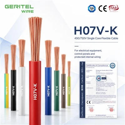 Fio de gabinete PLC H07V-K para painéis de automação de fábrica